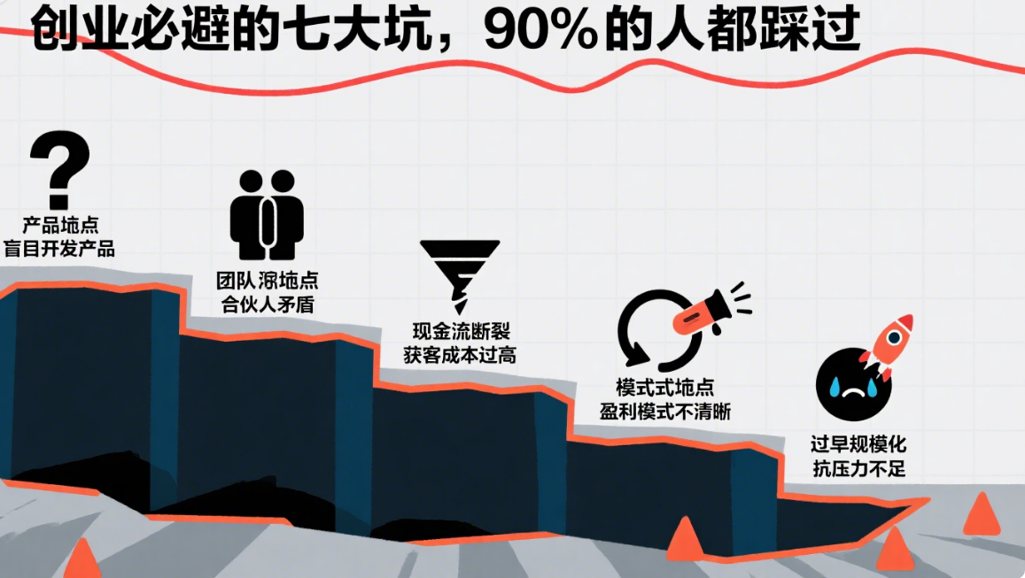 创业必避的七大坑，90%的人都踩过